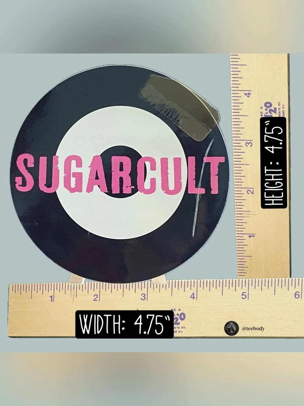 VTG Sugarcult 2003 Pop Punk Band Round Vinyl Record Logo Sticker 4.75